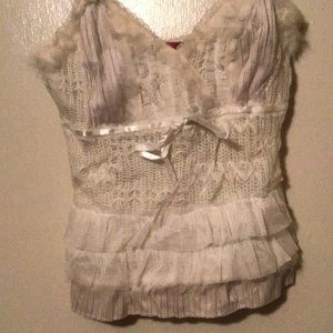 Fur lined knit cream Cami size small